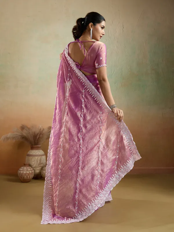 Rose_Pink_Velvet_Chiffon_Saree_with_Sequins_&_Leheriya_Embroidery
