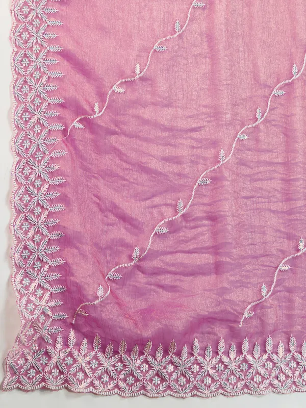 Rose_Pink_Velvet_Chiffon_Saree_with_Sequins_&_Leheriya_Embroidery