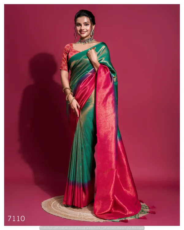 Emerald_Green_&_Rani_Pink_Soft_Zari_Woven_Silk_Saree