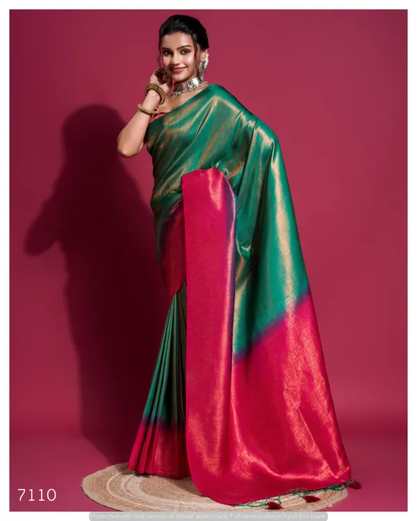 Emerald_Green_&_Rani_Pink_Soft_Zari_Woven_Silk_Saree