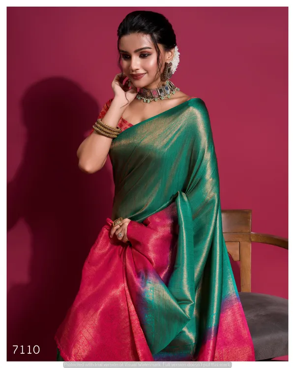 Emerald_Green_&_Rani_Pink_Soft_Zari_Woven_Silk_Saree