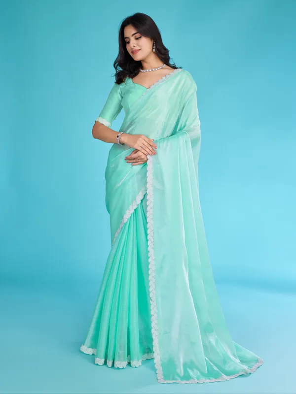 Ocean_Green_Tissue_Burberry_Saree_with_White_Lace_Border