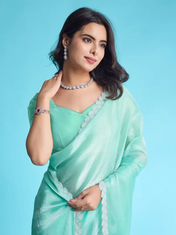 Ocean_Green_Tissue_Burberry_Saree_with_White_Lace_Border