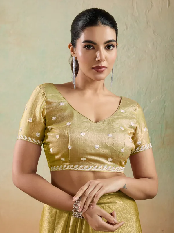 Mustard_Yellow_Velvet_Chiffon_Saree_with_Sequins_&_Leheriya_Embroidery