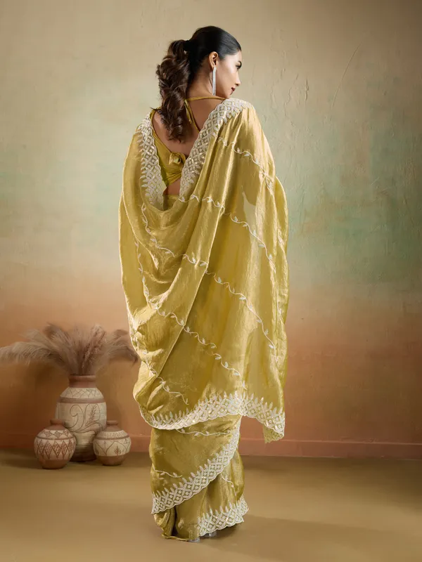 Mustard_Yellow_Velvet_Chiffon_Saree_with_Sequins_&_Leheriya_Embroidery