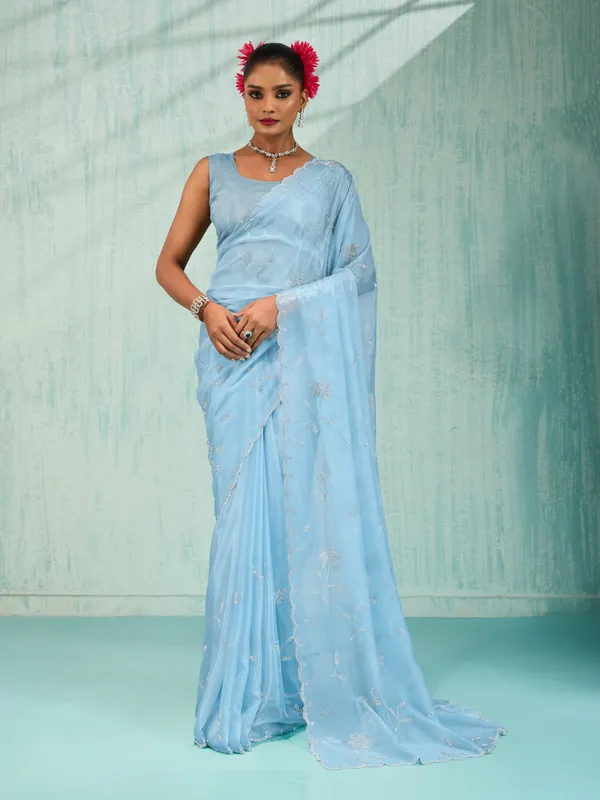 Sky_Blue_Crystal_Viscose_Saree_With_Floral_Zarkan_Embroidery_&_Cutwork_Border_For_Women