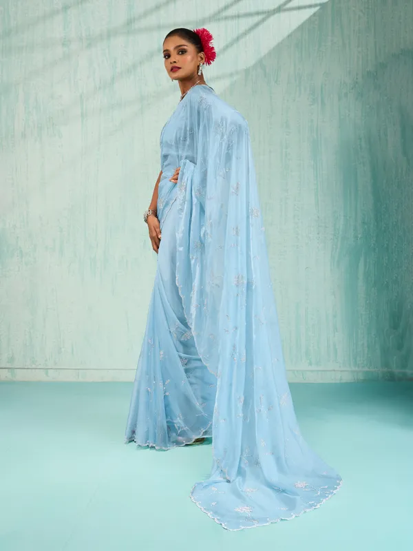 Sky_Blue_Crystal_Viscose_Saree_With_Floral_Zarkan_Embroidery_&_Cutwork_Border_For_Women