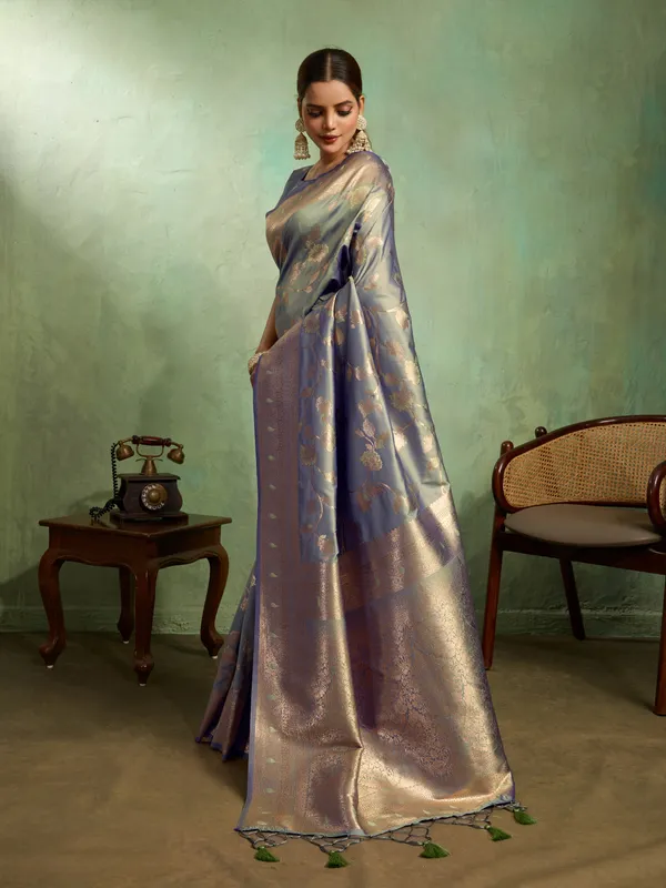 Lavender_Grey_Banarasi_Silk_Saree_with_Silver_Zari_Floral_Weave