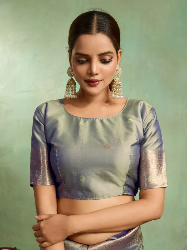 Lavender_Grey_Banarasi_Silk_Saree_with_Silver_Zari_Floral_Weave