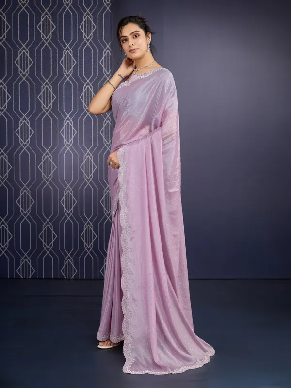 Pastel_Lavender_Icy_Georgette_Saree_For_Women