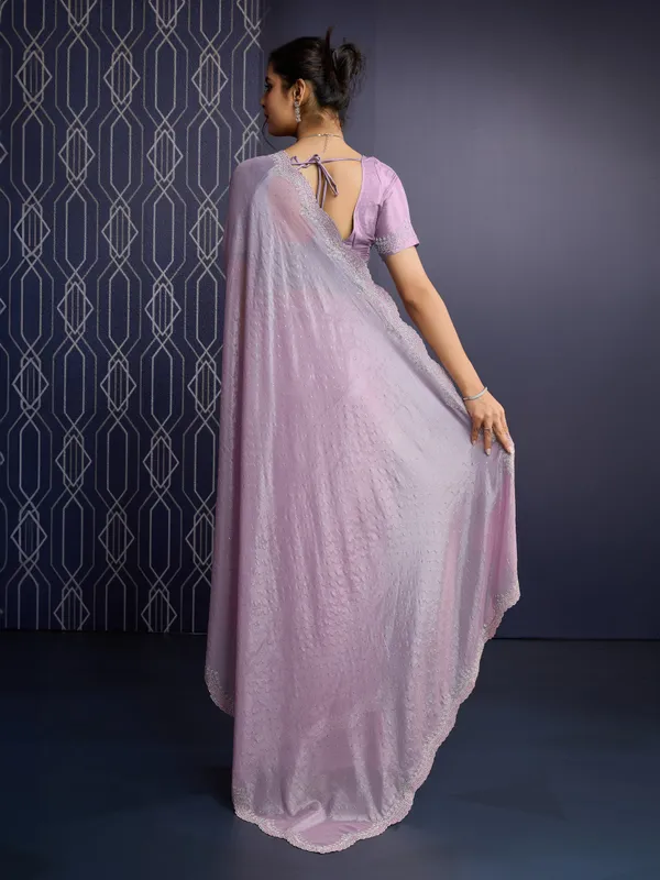 Pastel_Lavender_Icy_Georgette_Saree_For_Women