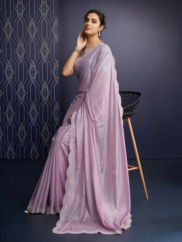 Pastel_Lavender_Icy_Georgette_Saree_For_Women