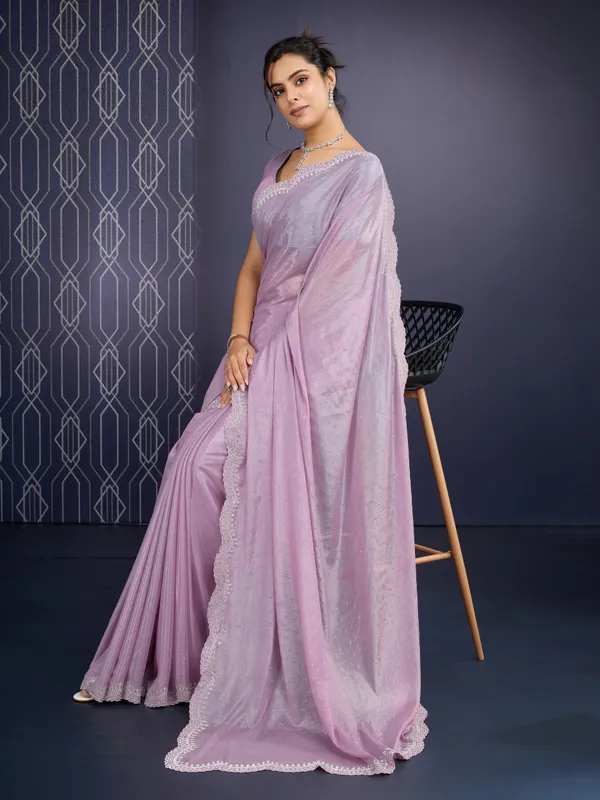 Pastel_Lavender_Icy_Georgette_Saree_For_Women