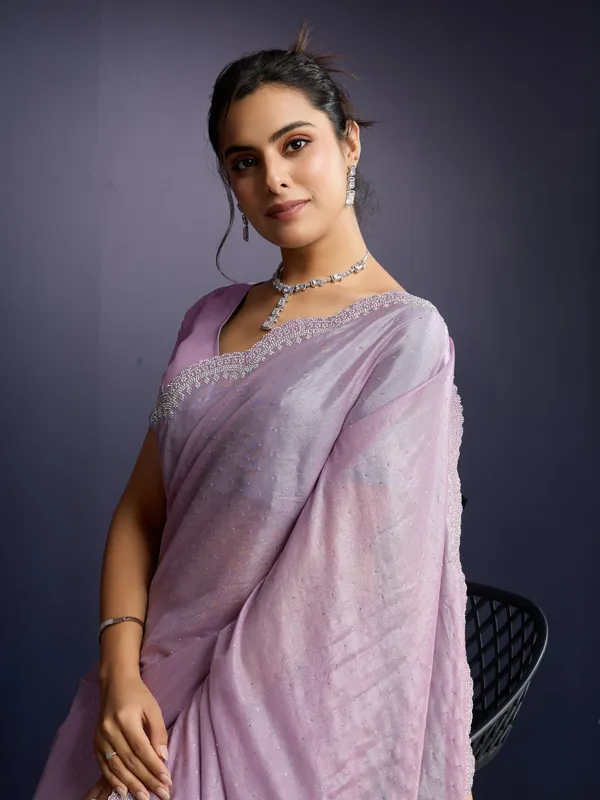Pastel_Lavender_Icy_Georgette_Saree_For_Women