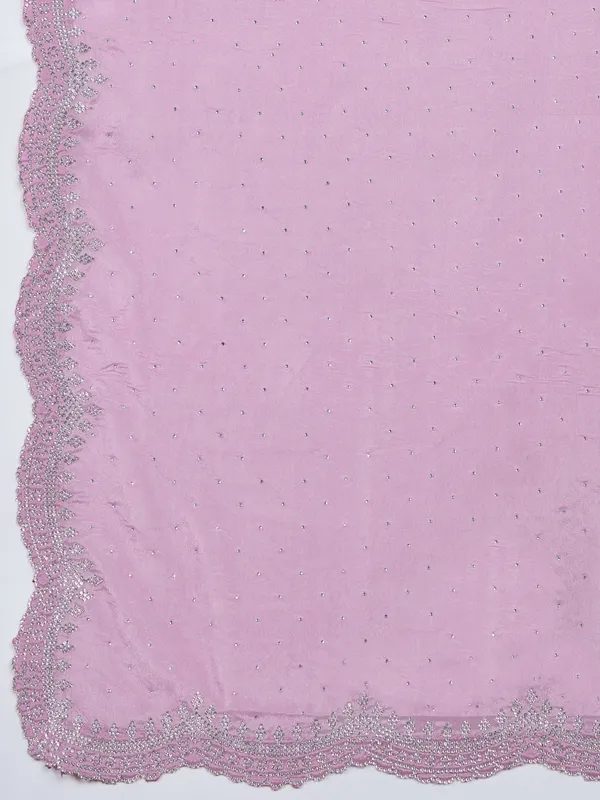 Pastel_Lavender_Icy_Georgette_Saree_For_Women