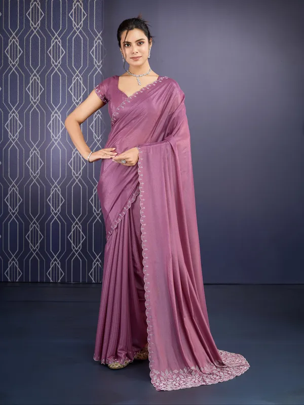 Muave_Wine_Luxury_ice_Georgette_Saree_For_Women