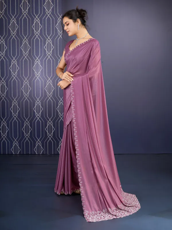 Muave_Wine_Luxury_ice_Georgette_Saree_For_Women