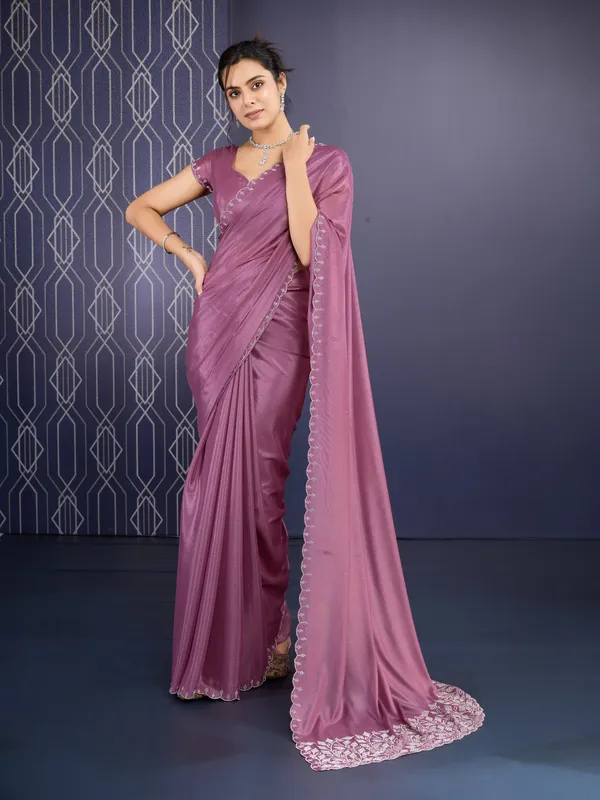 Muave_Wine_Luxury_ice_Georgette_Saree_For_Women