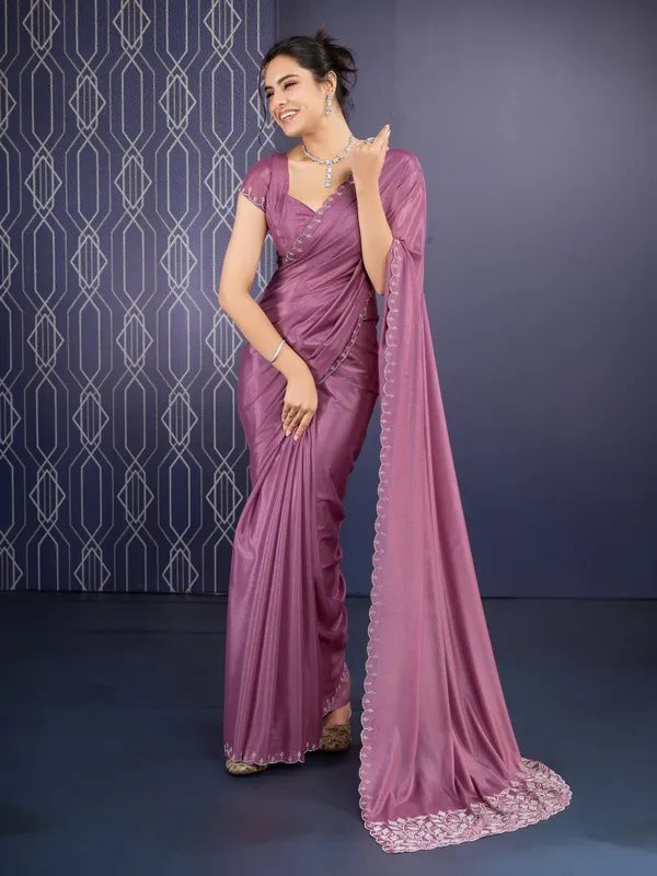 Muave_Wine_Luxury_ice_Georgette_Saree_For_Women