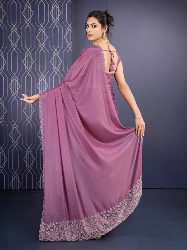 Muave_Wine_Luxury_ice_Georgette_Saree_For_Women
