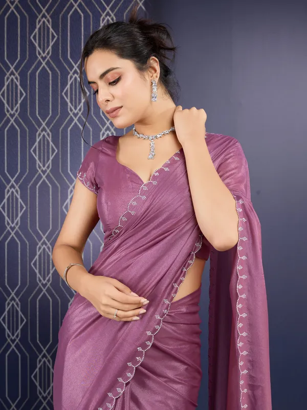 Muave_Wine_Luxury_ice_Georgette_Saree_For_Women