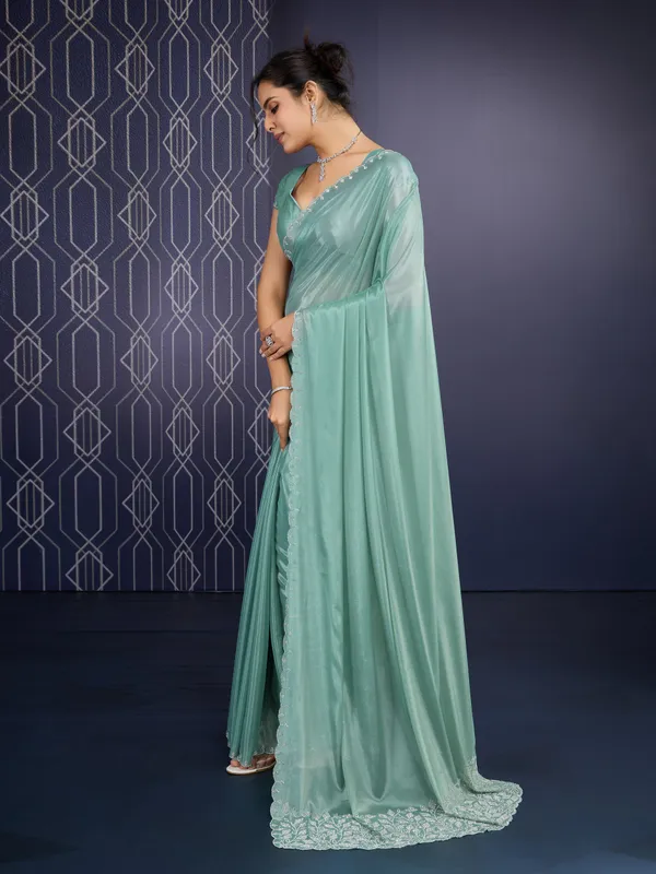 Sparkling_Mint_Green_Trending_Ice_Georgette_Saree_For_Women