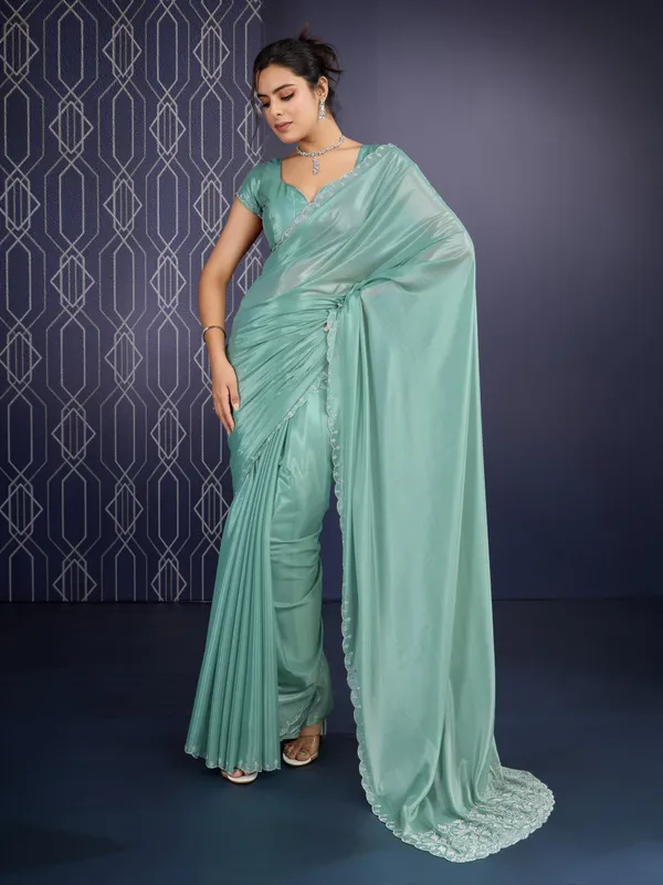 Sparkling_Mint_Green_Trending_Ice_Georgette_Saree_For_Women