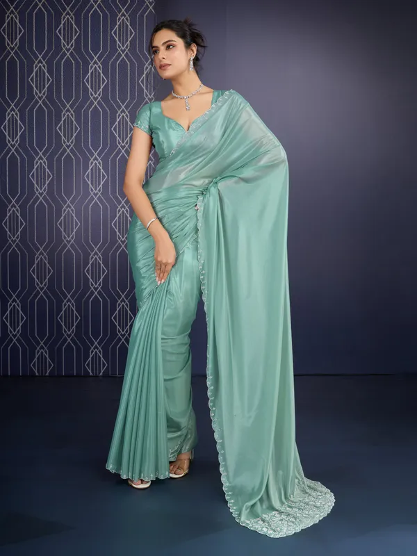Sparkling_Mint_Green_Trending_Ice_Georgette_Saree_For_Women