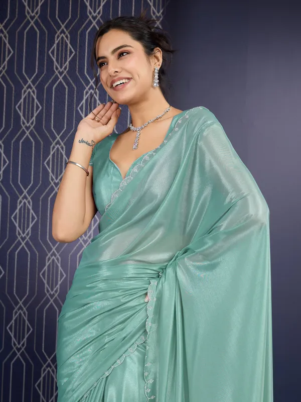 Sparkling_Mint_Green_Trending_Ice_Georgette_Saree_For_Women