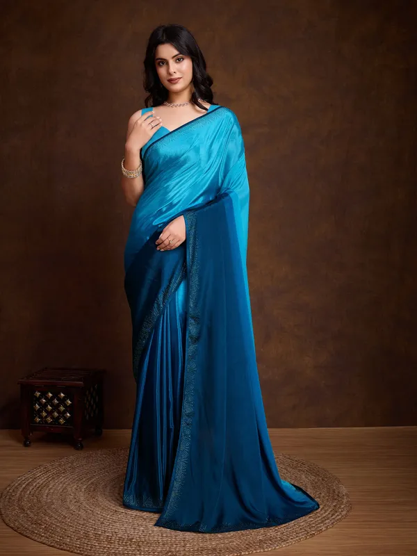 Vibrant_Royal_Blue_Double-Color_Swarovski_Work_Saree