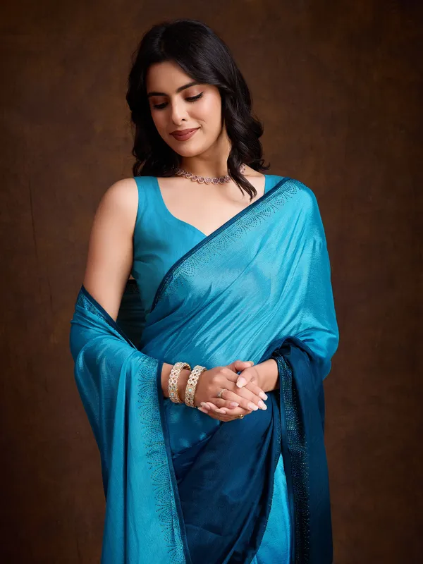 Vibrant_Royal_Blue_Double-Color_Swarovski_Work_Saree