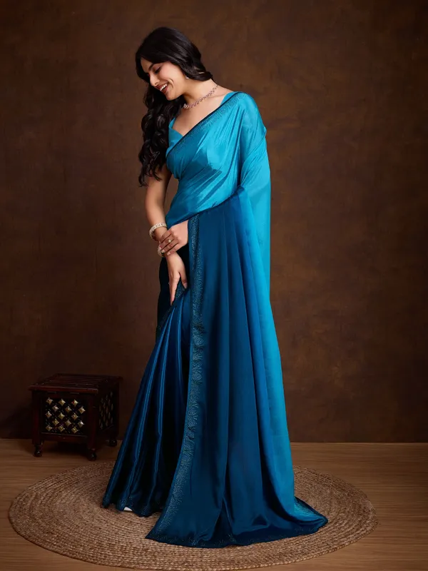 Vibrant_Royal_Blue_Double-Color_Swarovski_Work_Saree