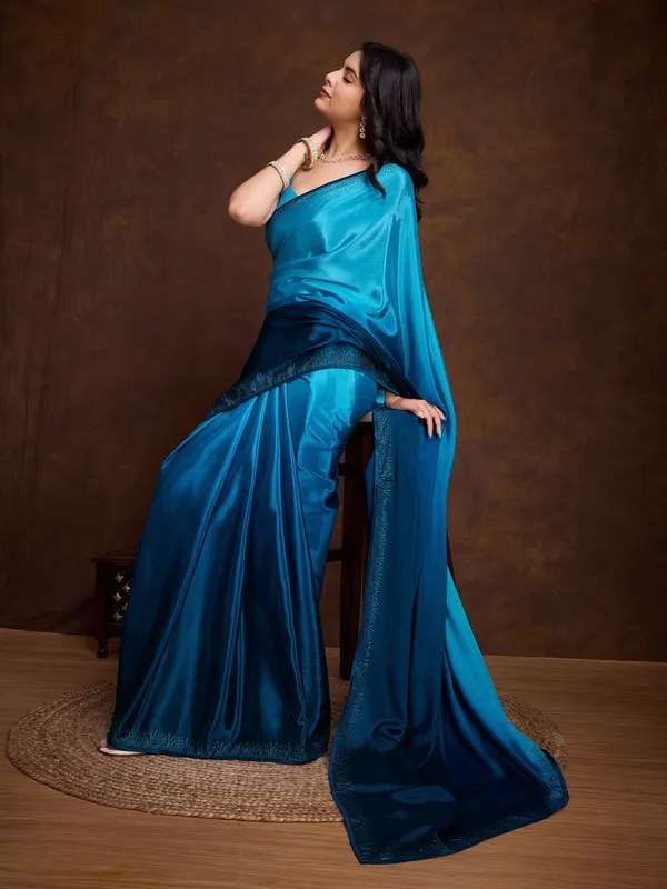 Vibrant_Royal_Blue_Double-Color_Swarovski_Work_Saree