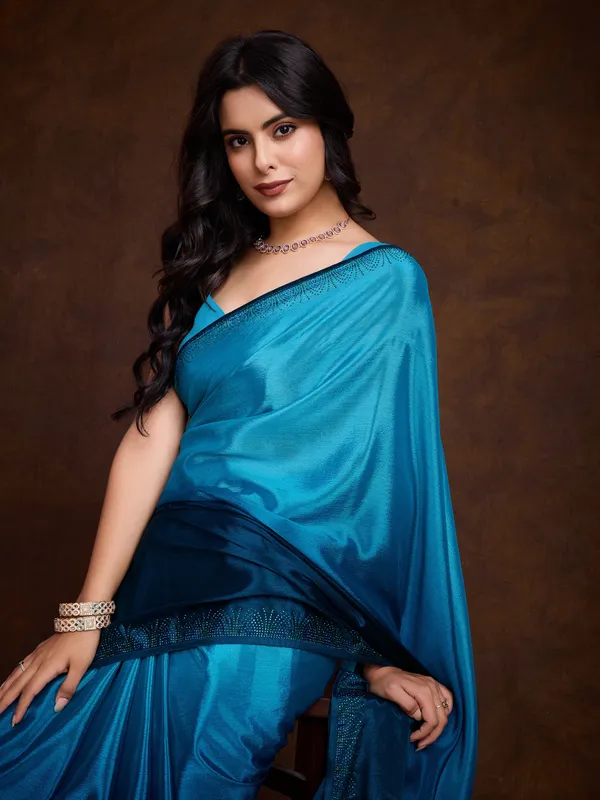 Vibrant_Royal_Blue_Double-Color_Swarovski_Work_Saree