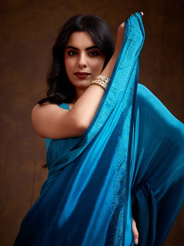 Vibrant_Royal_Blue_Double-Color_Swarovski_Work_Saree