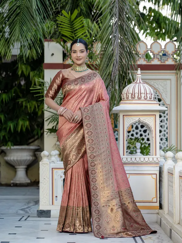Rosewood_Pink_Kanjivaram_Silk_Saree_With_Meenakari_Zari_Work_&_Antique_Gold_Pallu_For_Women
