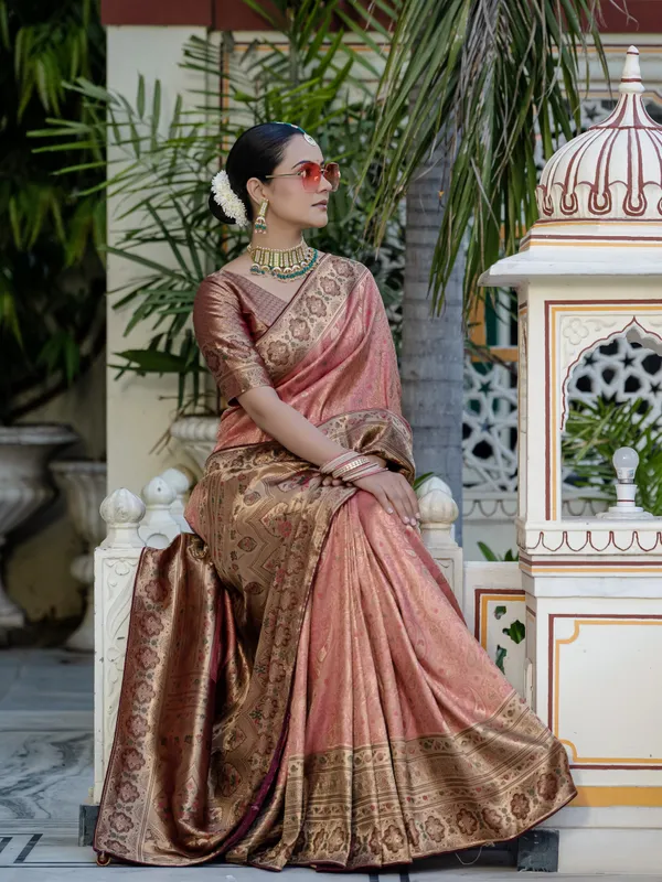 Rosewood_Pink_Kanjivaram_Silk_Saree_With_Meenakari_Zari_Work_&_Antique_Gold_Pallu_For_Women