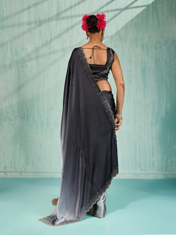 Black_To_Silver_Ombré_Satin_Saree_With_Crystal_Hand_Embroidery_For_Women