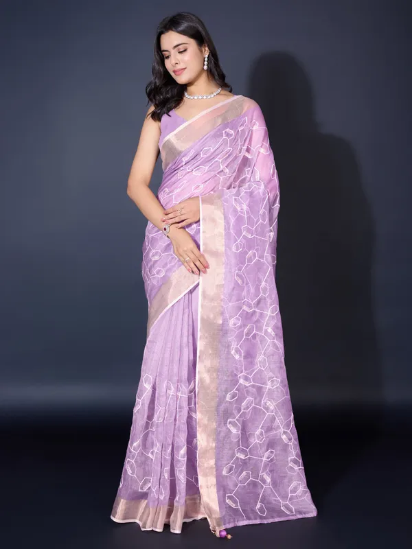 Regal_Lavender_Dual_Zari_Saree
