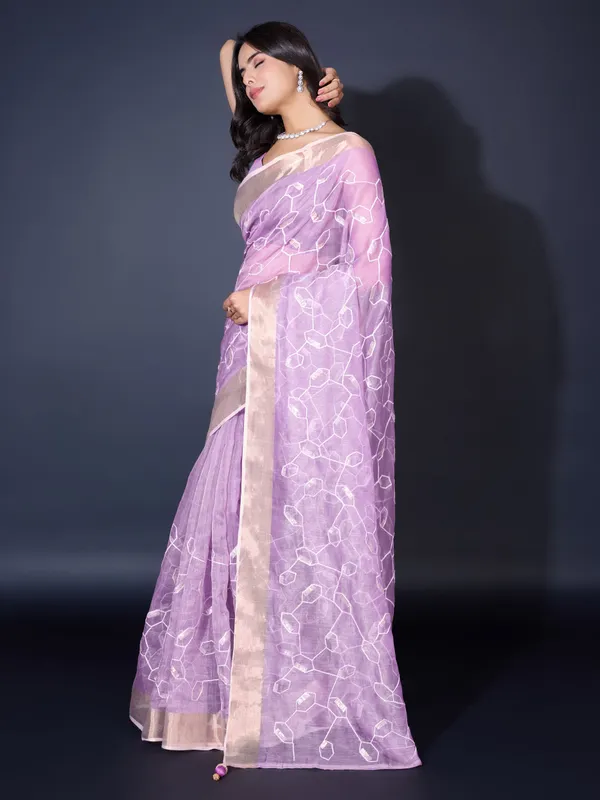 Regal_Lavender_Dual_Zari_Saree