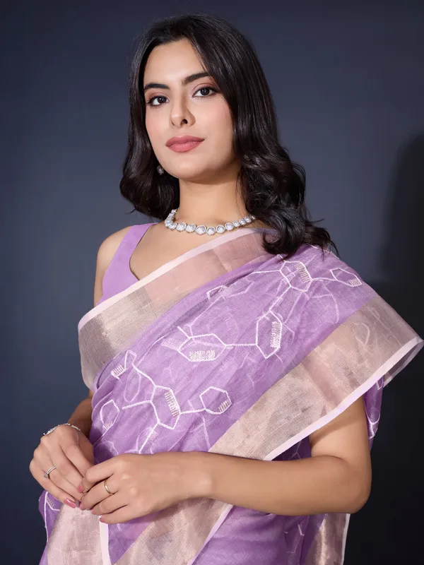 Regal_Lavender_Dual_Zari_Saree