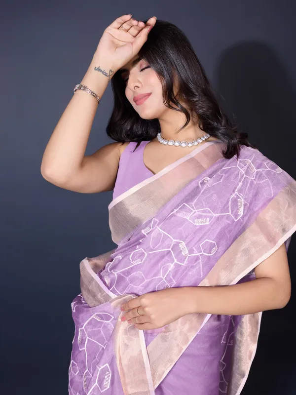 Regal_Lavender_Dual_Zari_Saree