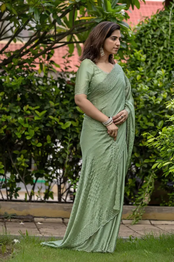 Elegant_Sage_Green_Pure_Satin_Chiffon_Handwork_With_Designer_Blouse_&_Stone_Embellishments_Saree_For_Women