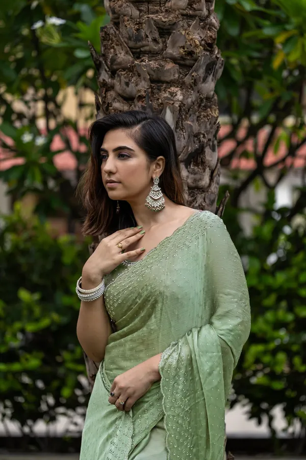 Elegant_Sage_Green_Pure_Satin_Chiffon_Handwork_With_Designer_Blouse_&_Stone_Embellishments_Saree_For_Women