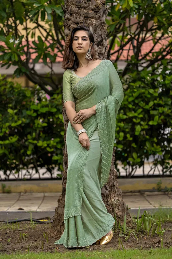 Elegant_Sage_Green_Pure_Satin_Chiffon_Handwork_With_Designer_Blouse_&_Stone_Embellishments_Saree_For_Women