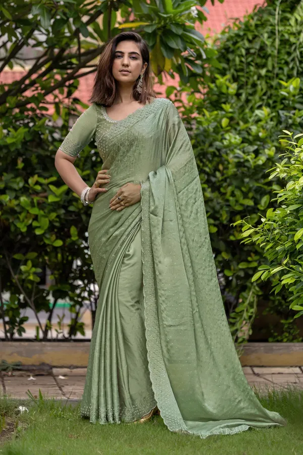 Elegant_Sage_Green_Pure_Satin_Chiffon_Handwork_With_Designer_Blouse_&_Stone_Embellishments_Saree_For_Women