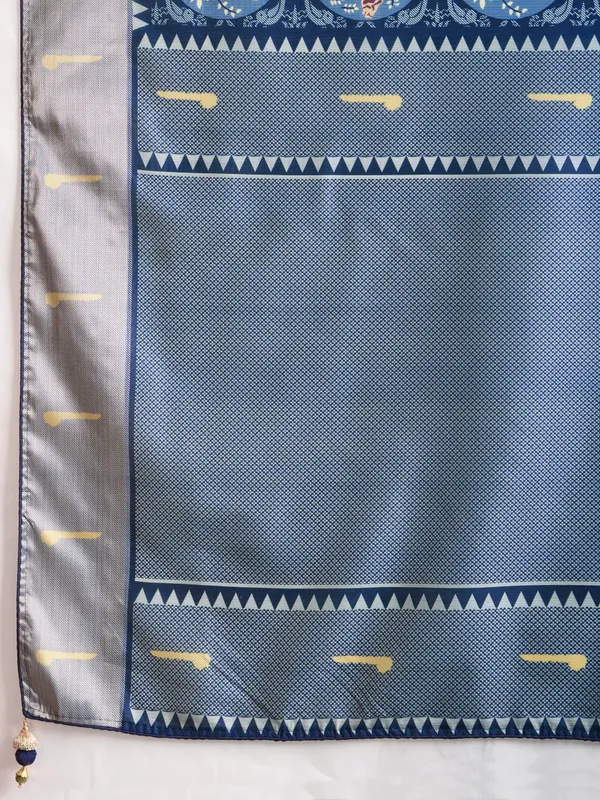 Elegant_Steel_Blue_Mriga_Patolsi_Dola_Satin_With_3D_Fauna_Print,_Zari_Patta_&_Designer_Tassels_Saree_For_Women