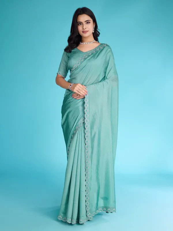 Green_Glossy_Khadi_Shimmer_With_Diamond_Zarkan_&_Pearl_Handwork_Saree_For_Women