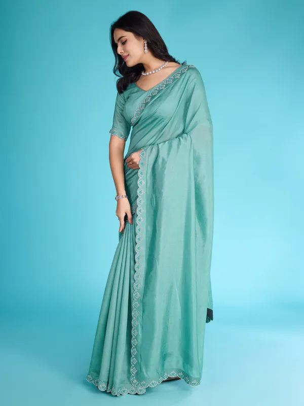 Green_Glossy_Khadi_Shimmer_With_Diamond_Zarkan_&_Pearl_Handwork_Saree_For_Women