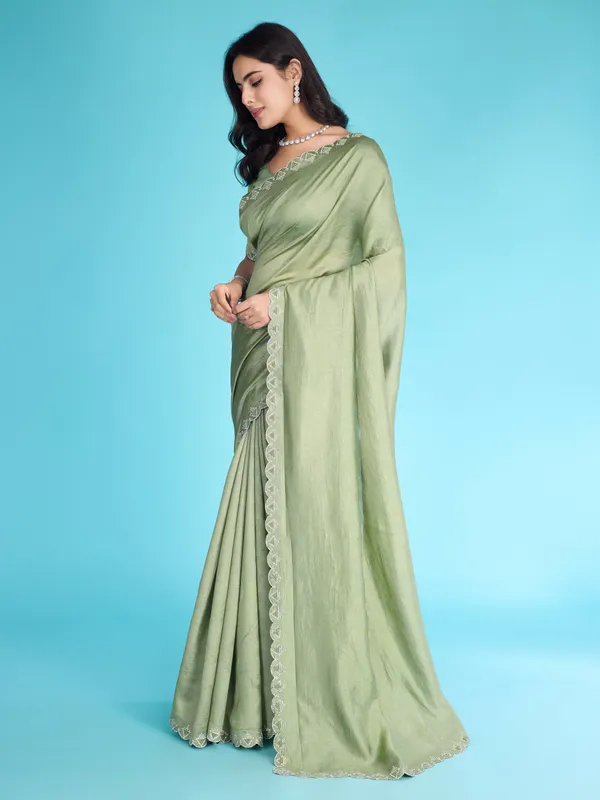 Teal_Glossy_Pista_Green_Khadi_With_Diamond_Zarkan_&_Pearl_Handwork_Saree